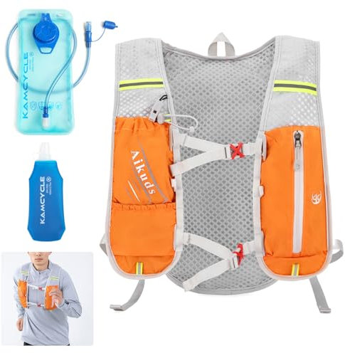 Mochila de hidratación ultraligera, chaleco de trail, 2 litros, botella de 500 ml, para correr, senderismo y camping
