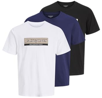 JACK & JONES Jorinwood Block Branding Tee Ss Cn3Pk Mp