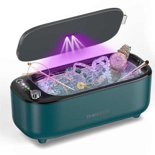 Ultraschall-Schmuckreiniger, intelligente Schmuckreinigungsmaschine, 47 kHz - 50 kHz, professioneller Ultraschallreiniger mit UVC-Licht für Ringe, Brillen, Zahnen, Ohrringe