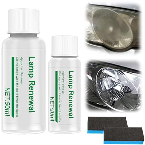 Matame Auto-Langzeitwirksames Scheinwerfer-Reparaturfluid, Scheinwerfer Aufbereitung Set, Scheinwerfer Polierset für Reinigt und Poliert Vermattete und Vergilbte Scheinwerfer aus Kunststoff (20+50ml)