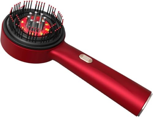 Kopfhautmassagebürste IPX7 Wasserdicht, Multifunktional Elektrischer Haarölapplikatorkamm mit 3 Funktionsmodi und Rotes Licht für Kopfhaut Haar Massage Pflege Spa