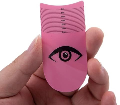 Pinkes Wimpern-Lineal, Wimpernschablonen-Lineal zum Messen von Wimpern, Wimpern-Messwerkzeug, Beauty-Werkzeuge, professionelle Schablonen, Symmetrie, Curling-Grad