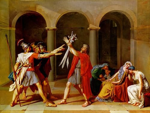 ARToPHIIU Modern Wandbilder Poster Wandbilder Leinwand Bilder Druck Der Eid Der Horatier Von Jacques Louis David Leinwand Ölgemälde für Office Home Decor 60x90cm