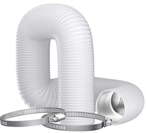 6 Inch (150mm) Flexible Aluminum PVC Ventilation Ducting Hose - 10m White Air Duct Pipe for Extractor Fan, Hydroponics, Grow Tents, Dryer Vents