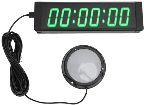 Luocute Reloj de Gimnasio para Gimnasio en Casa con Botón de Inicio y Parada, Temporizador de Intervalos de 6 Dígitos de 1,5 Pulgadas para Entrenamiento, Cronómetro, Temporizador de