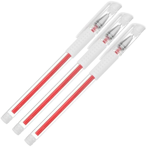 ABOOFAN Augenbrauen Mapping Stift und Tattoo Hautpositionsstift 3 Stück Rot Schweißresistent für Präzises Permanent Make Up und Piercing Markierungen