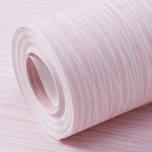 Anttyscar Mix Plain Thick Textured Wallpaper Free No Match Striped Wallpaper for Adults Kids Bedroom Living Room Lounge TV Backdrop Hallway and Stairs Blush Pink A