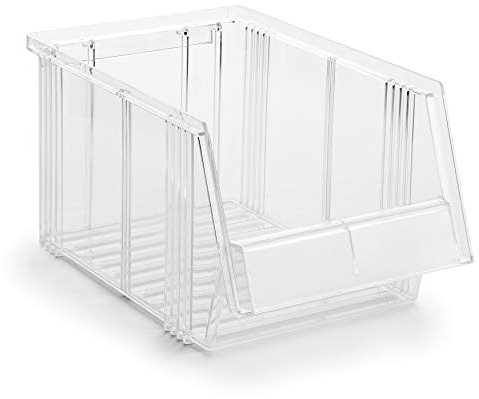 Treston 1930-1 Sichtlagerkästen stapelbar für Industrie Lagersystem, transparent 186 x 300 x 156 mm