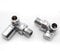 Round Corner Angled Chrome Valve Set - Heated Towel Rail / Radiator Block Valves (Pair of) and lockshield, with Round handles and QUALITY chrome finish