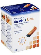 UNISTIK 3 Extra Eindr.Tiefe 2,0mm Stechhilfe 100 Stück