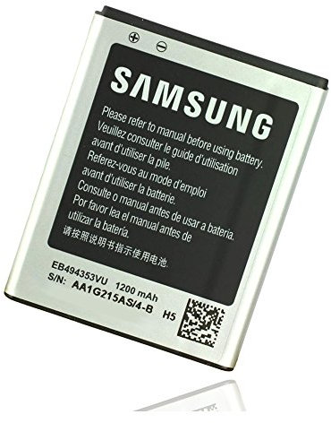 ORIGINAL Akku accu Batterie battery für Samsung GT-S5250 Wave 525, GT-S5253 Wave 525, GT-S5330 Wave 533, GT-S5333 Wave 533, GT-S5570 Galaxy Mini, GT-S7230 Wave 723, GT-S7233 Wave 723 - 1200mAh - Li-Ionen - (EB494353VU)