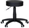 AMSTYLE Hocker Design Arbeitshocker verstellbar Bezug Kunstleder Schwarz Sitzhocker Rollen Rollhocker gepolstert ohne Lehne Praxishocker auf Rollen Arzthocker Hartbodenrollen höhenverstellbar
