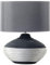 Beliani Moderne Tischlampe runder Lampenschirm Porzellan/Kunstseide grau Lima