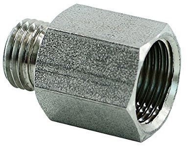 Fittingstore - Reduziernippel mit metrischem Gewinde/G-Gewinde Adapter, bis 315 bar Fitting Stahl verzinkt (AG: M 22 x 1,5 // IG: G 1/4)