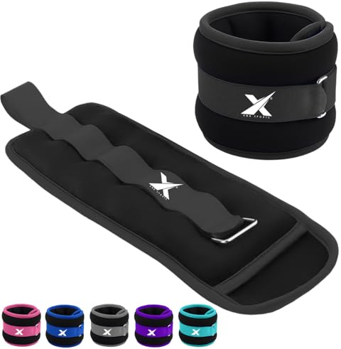 Xn8 Neoprene Ankle Weights With Strap, Pair of (0.5kg,1kg,1.5kg,2kg,2.5kg,3kg) Leg Weights, Wrist Weights, Arm Weights for Home Fitness, Strength Training, Running, Walking, Gym, Workout, Aerobics