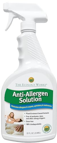 The Ecology Works- Plant-Based Dog & Cat Allergy Spray, Dander Remover & Dust Mite Waste Reducer for Relief from Allergies - Cleans Home, Bedding & Furniture Naturally, Fragrance-Free