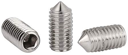 BOZONLI Madenschraube Kegelspitze Inbusschraube Sortiment Edelstahl Cup Punkt Hex Maschinenschraube M6*5mm,20 stk
