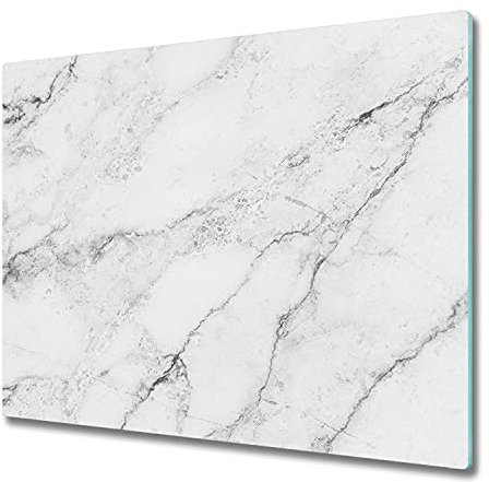 Tulup Tabla De Cortar Cocina 60x52cm - Vidrio Protector De Placa De Induccion - Mármol