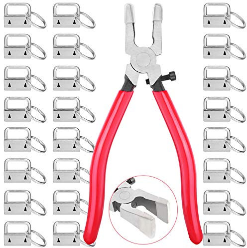 Shynek Schlüsselanhänger-Set, 50 Stück, Mit Zange und Werkzeug, 2,5 cm Hardware-Zubehör für Schlüsselbänder und Handgelenkklemmen