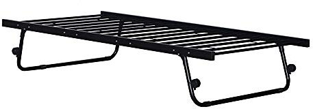 Panana Metal Trundle Bed Black Steel Frame Single Bed Kids (Black, Trundle)