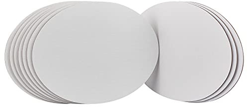 NBEADS 10 Panneaux de Toile, Tableau de Peinture à L'Huile Blanc Ovale de Toile de Peinture de Bois et de Lin pour le Dessin D'Artisanat de Peinture, Blanc, 18x24x0.3 cm