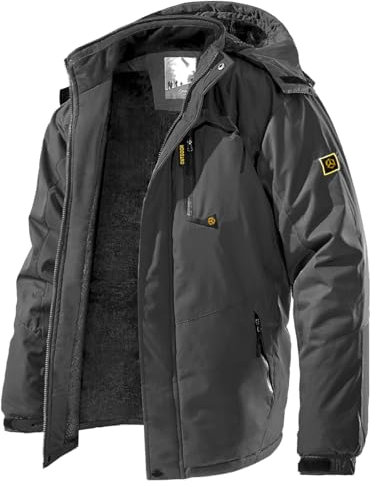 CARWORNIC Herren Skijacke Warme Wasserdicht Winterjacke Für Herren Outdoor Wanderjacke Schwarz Winddichte Sport Snowboardjacke Funktionsjacke Mit Abnehmbarer Kapuze