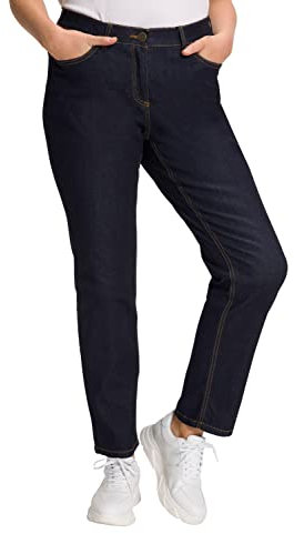 Ulla Popken Damen Slim-jeans Hose, Dark Blue Denim, 42W / 30L EU