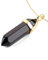 LAVISA Obelisk Halskette Gold - Luxuriöse Edelsteinkette, Anhänger, Halskette, intensive Farben, Rosenquarz, Amethyst, Kette - 55 + 5 cm (Schwarzer Obsidian)
