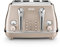 Delonghi 0230140090 Icona Capitals CTOT4003.BG 4-Slice Stainless Steel Toaster, 210mm x 300mm x 310mm, Metallic Beige