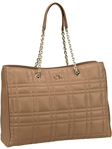 Calvin Klein Re-Lock Quilt Tote Safari Canvas