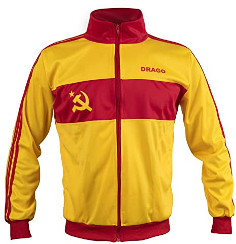 Sowjetunion CCCP UdSSR Ivan Drago Track Sport Jacke Retro Boxer Herren Top Reißverschluss Herren, gelb, M