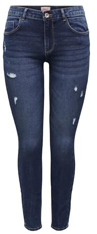 ONLY Onldaisy Reg Push Up SK Ank DEST DNM Box Jeans, Blu Jeans Scuro, 28W x 32L