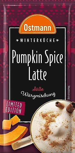 Ostmann Gewürze – Pumpkin Spice Latte Würzmischung, zum Einrühren in Milch mit Kaffee oder Espresso, mit Kürbispulver, 16 g im Beutel (Verpackungsdesign kann abweichen)