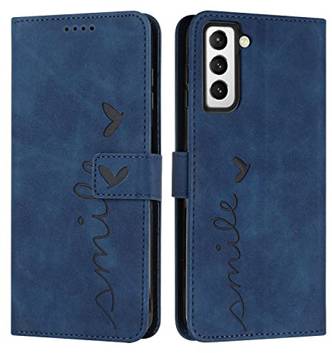 EATCYE Cover per Samsung Galaxy S23, Flip Libro Libretto Custodia in Pelle PU per Samsung Galaxy S23 [Protezione Completa] [Slot per Scheda] [Funzione di Supporto] (Blu)