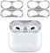 BELIYO AirPods 3 Staubschutz Airpods 3 Dichtungen Metall Fleckschutz Airpods 3 Airpods Guard Cover Ultra Dünn 18K Beschichtung Staub Eisen Sand Intrusion Prevention Staubdicht (2 Blatt & Silber)
