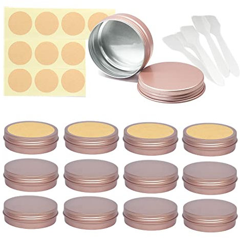 LusDoly Pack of 30, 100ml Rose Gold Empty Round Aluminium Tins Cosmetics Container Pots with Screw Lids for Lip Balm, Lotion, Cream, Masks, Mini Candles, Cosmetics