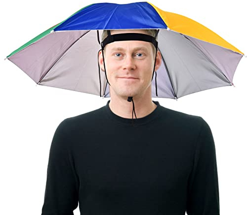 Fulenyi Hut Regenschirm, Kopfbedeckung, Sonnenschirm, UV-Schutz, für Erwachsene, Kinder, Festival, Hut, tragbar, wasserdicht, freihändig, Regenschirm, Hut zum Angeln, Wandern, Strand, Pedester