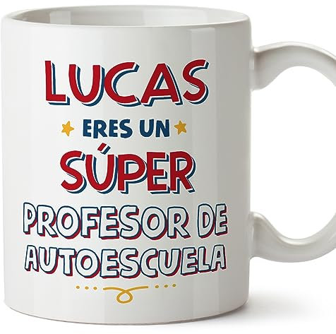 MUGFFINS Tazas Personalizadas para PROFESOR DE AUTOESCUELA hombre - En Español - Eres Súper - 11 oz / 330 ml - Regalo Personalizable original y divertido