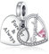 Amuefer Forever & Always Grandma Charms für Armbänder 925 Sterling Silber mit Cubic Zirkonia Anhänger für Halsketten Geburtstag Weihnachten Schmuck Geschenke für Frauen Mädchen