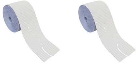 Bright Ideas Corrugated Border Roll for School Displays, White, 57mm x 7.5m (Pack of 2)
