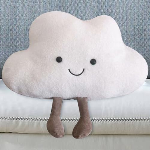 Porgeel Kuschelkissen, 19,7 x 13,8 Zoll, süßes dekoratives Wolken-Lesekissen mit Fuß, Rückenstützkissen, Bettkissen, Lesekissen, Kinderkissen, Wolkenkissen