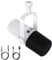 FDUCE SL40 Micrófono de Podcast dinámico Vocal para podcasting,Juegos,transmisión y grabación en Vivo,Salida de Auriculares integrada,botón de Silencio,micrófono USB/XLR Completamente metálico(Blanco)