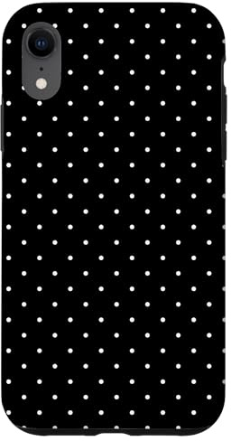 Boho Tiny Polka Dot Rockabilly Black & White Polkadot Case for iPhone XR