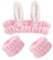 AOEVUIR 1 pcs Hasenohren Haarband Kosmetik mit 1 Paar Makeup Entferner Handgelenk Waschband Damen Wascharmband Haarband Damen Mädchen Dusch Waschgummi Stirnband