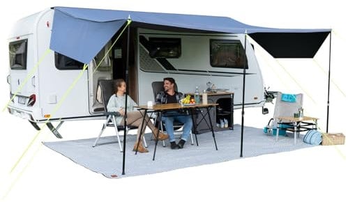 Skandika Auvent Freeway | Voile d'ombrage avec ralingue, Tarp, avancée pour Caravane, Store banne, Protection Solaire UV 50+, Colonne d'eau 3000 mm | Camping-Car, Caravane, Bus, Camping (4 m)