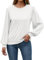 iChunhua Basic Plain Long Sleeve Tee Shirts Women Autumn Ladies Base Layer Tops White 2XL