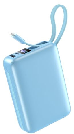 26800mAh Power Bank Portable Charger Battery Pack, External Battery with 2 Ports & 2 Cables, Blue
