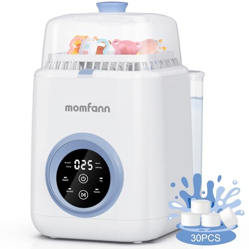 MOMFANN Baby Bottle Washer-19 Min Rapid Wash, Sterilizer and Dryer, All-in-One Cleaner, Bottles, Pump Parts & Baby Essentials for New Parents Gift, Replaces Hand Washing