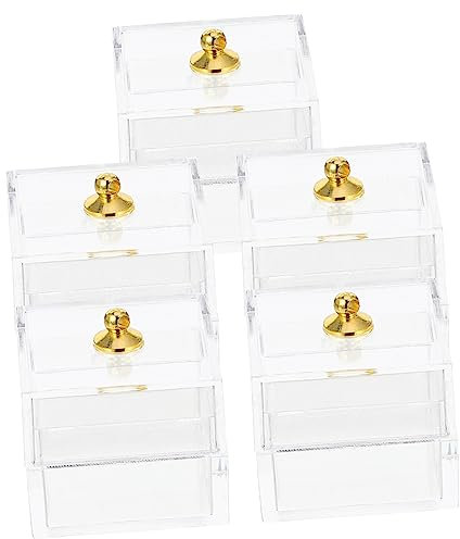 WESIEVYA 5pcs Mini Storage Boxes Doll House Accessories Small Decorative Props for Dollhouse Diy Micro Landscape Decoration