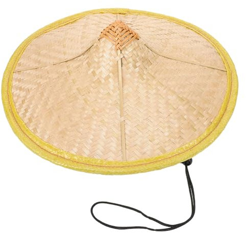 Gogogmee Party Strohkegelhut Bauernkostümzubehör Weben Anti Hut Japanischer Rain aus Orientaler Ninja Kind Hüte Chinesischer Haushalt Strohhut Asiatischer Prop Kuli Sommerhut Konischer